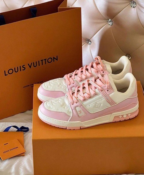 Louis Vuitton Trainer White Rose