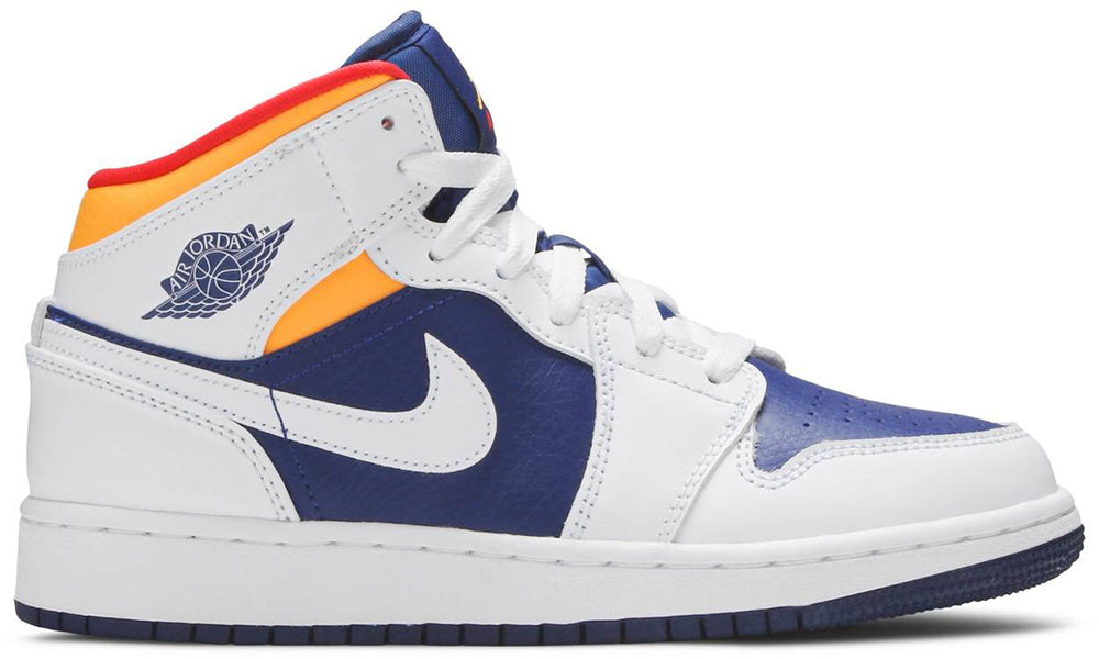 Air Jordan 1 Mid GS 'White Deep Royal Blue'