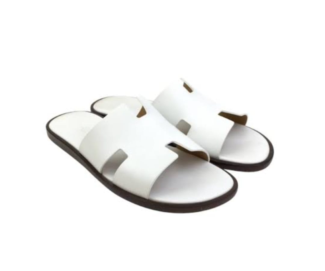 Hermes Izmir White Sandals