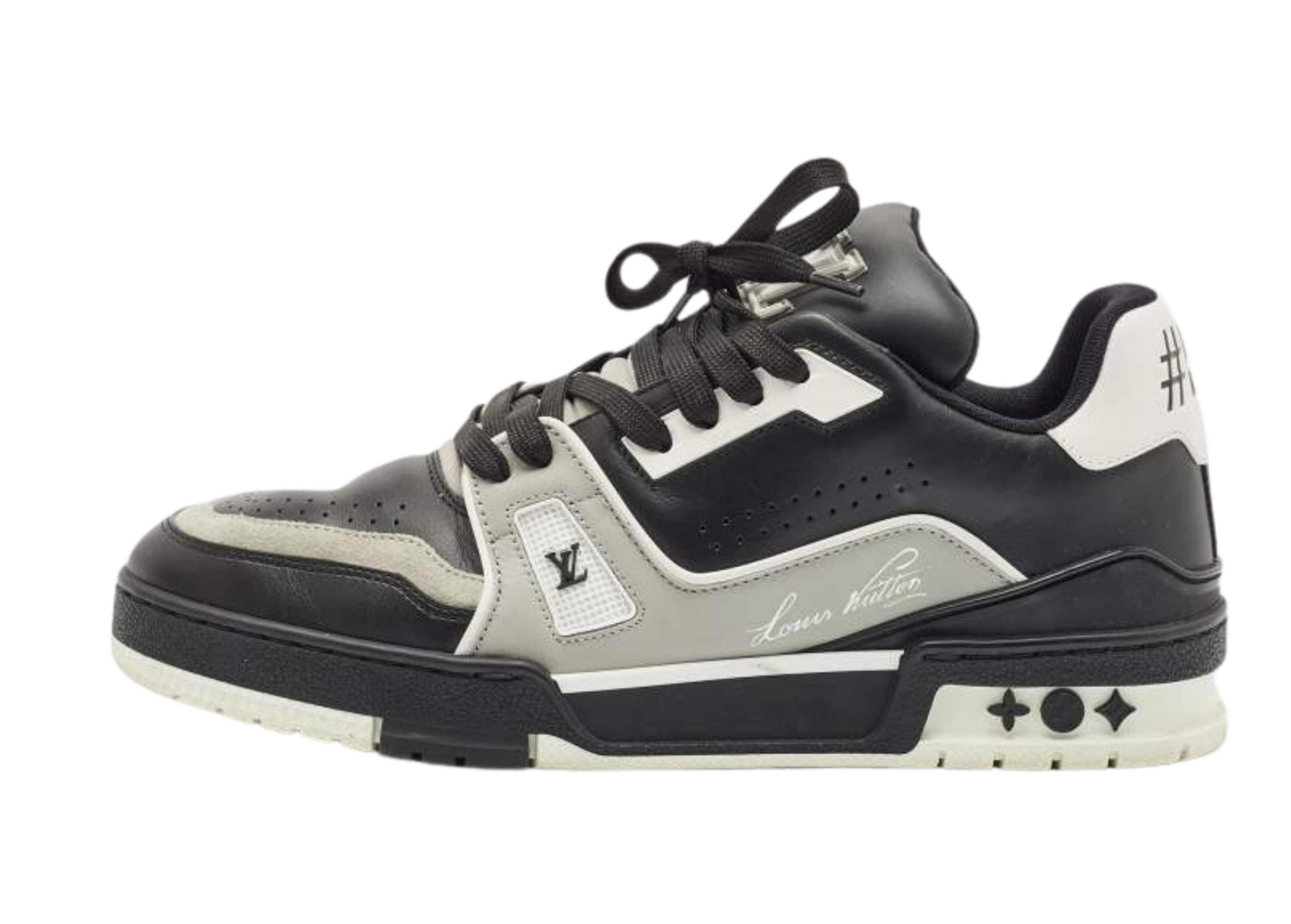 Louis Vuitton Trainer Black Gray Signature